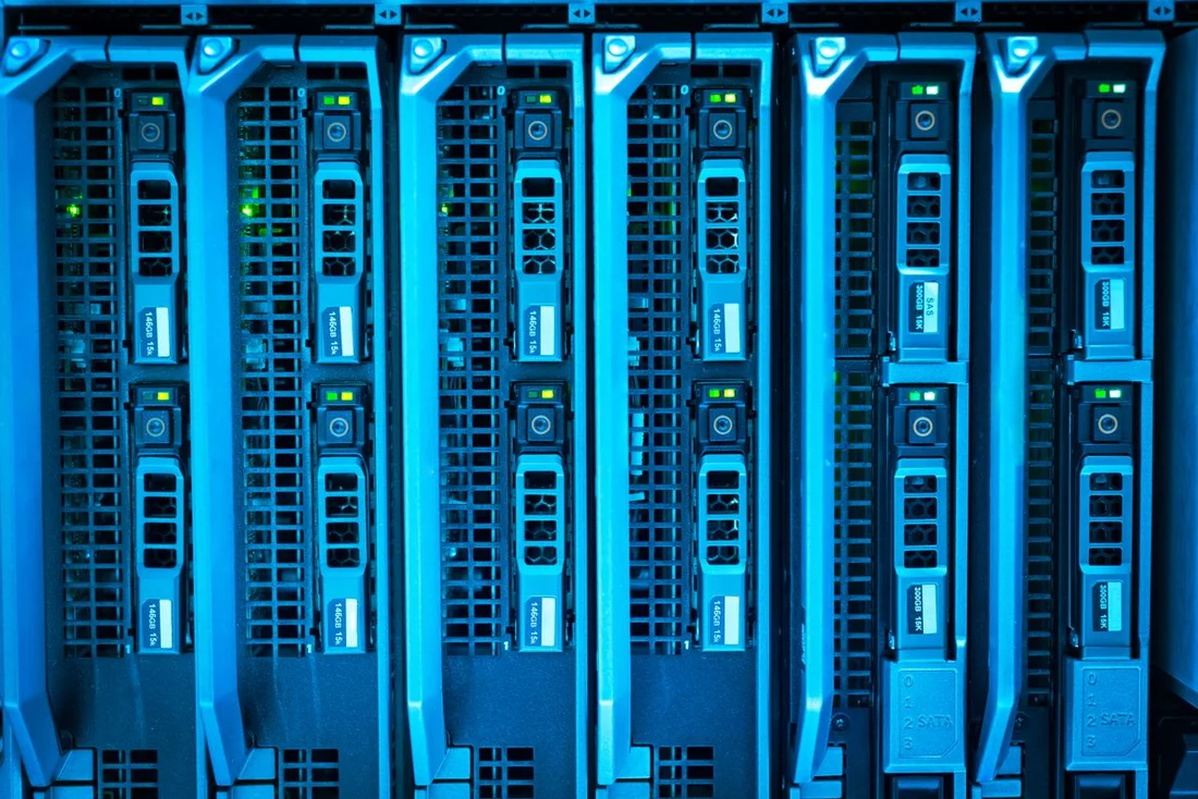 Blade server modules installed in compute infrastructure