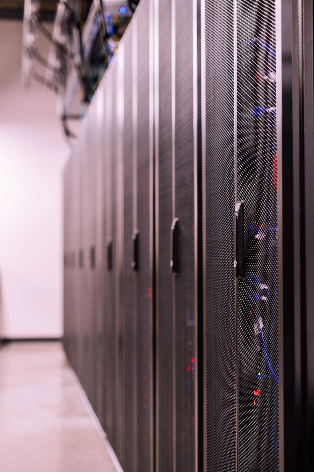 Server cabinets and equipment in a dedicated server environment